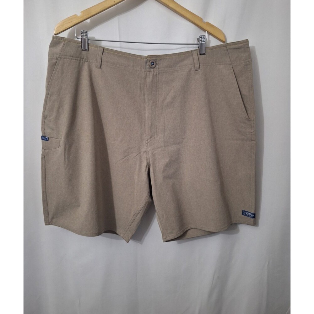AFTCO Men's Hybrid Fishing Shorts AFTECH Quick Dry Performance Men's Size 40 Tan